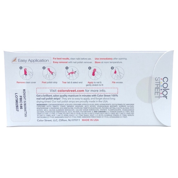 Color Street Nail Polish Sticker Strips - Midnight in Manhattan Black Retired - Picture 3 of 4